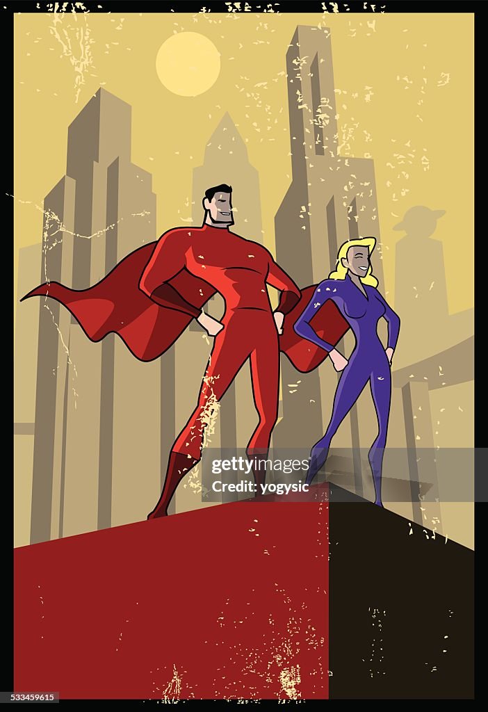 Vector Propaganda Style Superhero Poster