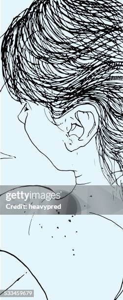 girl's shoulder - earlobe stock illustrations