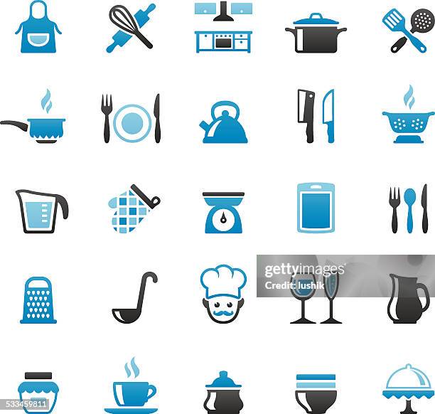 kitchen and cooking - ladle stock illustrations
