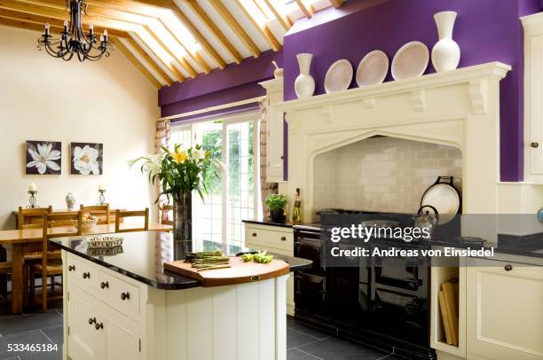 robinson & cornish kitchen - aga cooker stock pictures, royalty-free photos & images