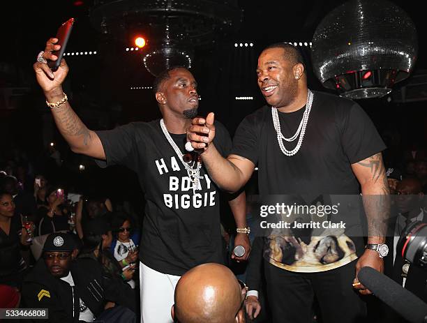 Sean 'Diddy' Combs and Busta Rhymes attend the Bad Boy Family Reunion After Party at Space Ibiza on May 21, 2016 in New York City.