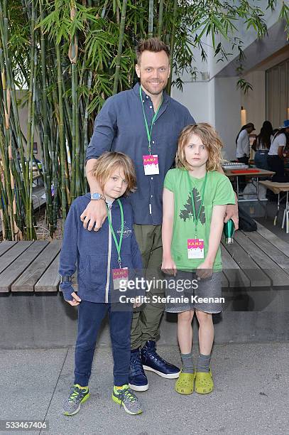 Joel McHale, Isaac McHale and Edward McHale attend Hammer Museum K.A.M.P. 2016 on May 22, 2016 in Los Angeles, California.