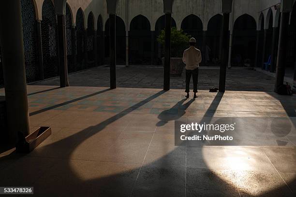 Muslims pray at Baitul Mokarram Mosque during the one of five holy nights of the Muslim's holy Shab-e-Barat, the night of fortune and forgiveness in...