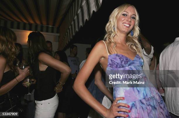 Socialite Kimberly Stewart attends the "Lucky Magazine Cover Girl Party" at the Chateau Marmont on August 9, 2005 in Los Angeles, California.