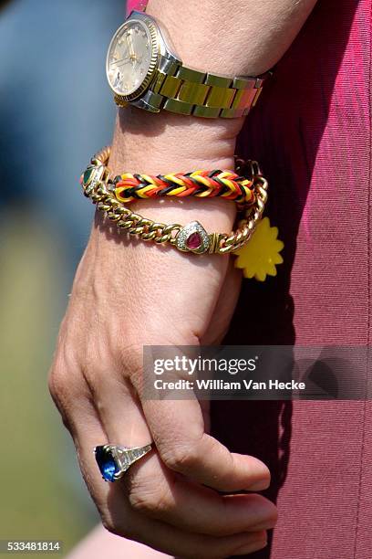 Queen Mathilde pictured during her visit to "Huis aan Zee" on July 3, 2014 in De Haan, Belgium. Queen Mathilde paid a visit to this center made to...