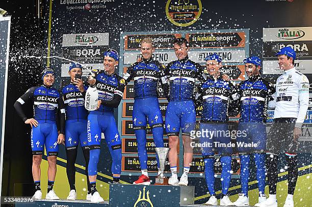 51th Tirreno - Adriatico 2016 / Stage 7 Podium/ Team Etixx QS / MARTIN Tony / BRAMBILLA Gianluca / GAVIRIA Fernando / JUNGELS Bob / LAMPAERT Yves /...