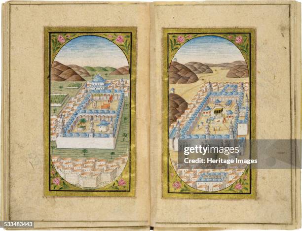 Al-Masjid al-Nabawi and Masjid al-Haram, 1783. Private Collection.
