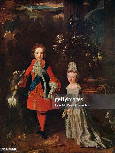 Prince James Francis Edward Stuart ; Princess Louisa Maria Theresa Stuart , 1695'. The Old Pretender with his sister. Their father King James II ,...