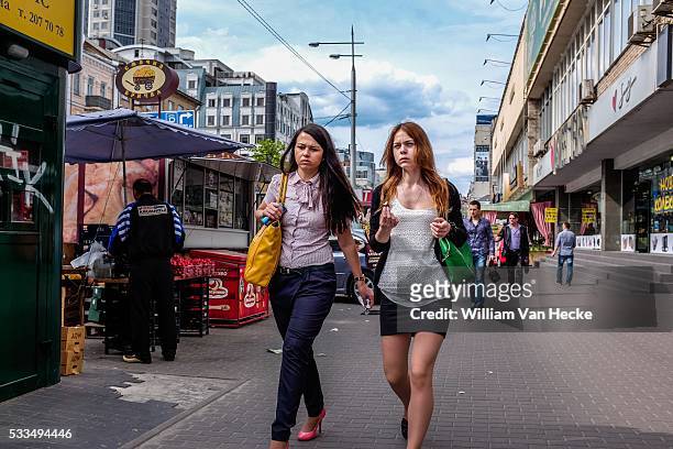 Kiev, Ukraine. Streets in Kiev, Ukraine. While in the east of the country a civil war is going on, city-life in it's capital Kiev continues. De...