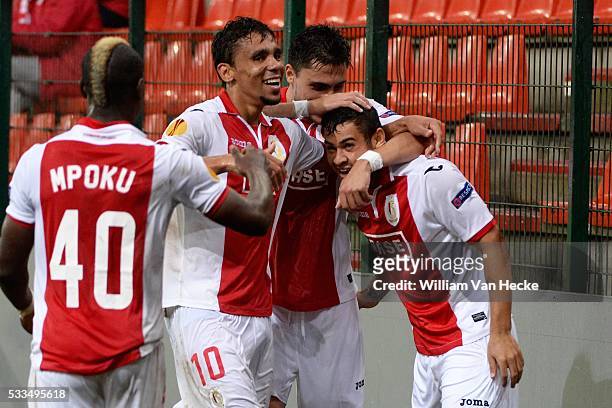 Vinicius Araujo of Standard celebrates pictured during the UEFA Europa league match Group G day 1 between Standard de Liege and HNK Rijeka at the...