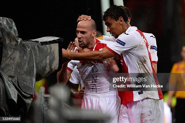 Laurent Ciman of Standard celebrates pictured during the UEFA Europa league match Group G day 1 between Standard de Liege and HNK Rijeka at the...