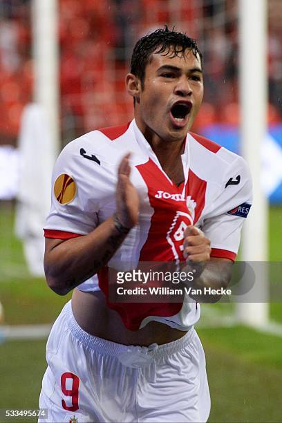 Vinicius Araujo of Standard celebrates pictured during the UEFA Europa league match Group G day 1 between Standard de Liege and HNK Rijeka at the...