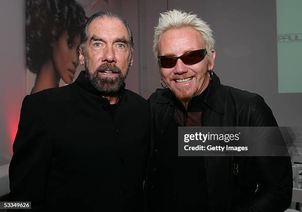 John Paul DeJoria and Robert Cromeans attend the John Paul Mitchell Systems "Express Style" hair products launch party at Splashlight Studios August...