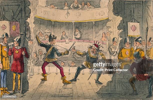 The Battle of Bosworth Field, a scene in the Great Drama of History, 1850. A backstage view of a scene from William Shakespeare's Richard III. A...