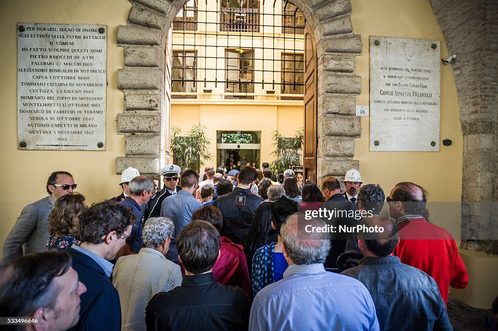The funeral of Marco Pannella, political leader of Radical Party in ...