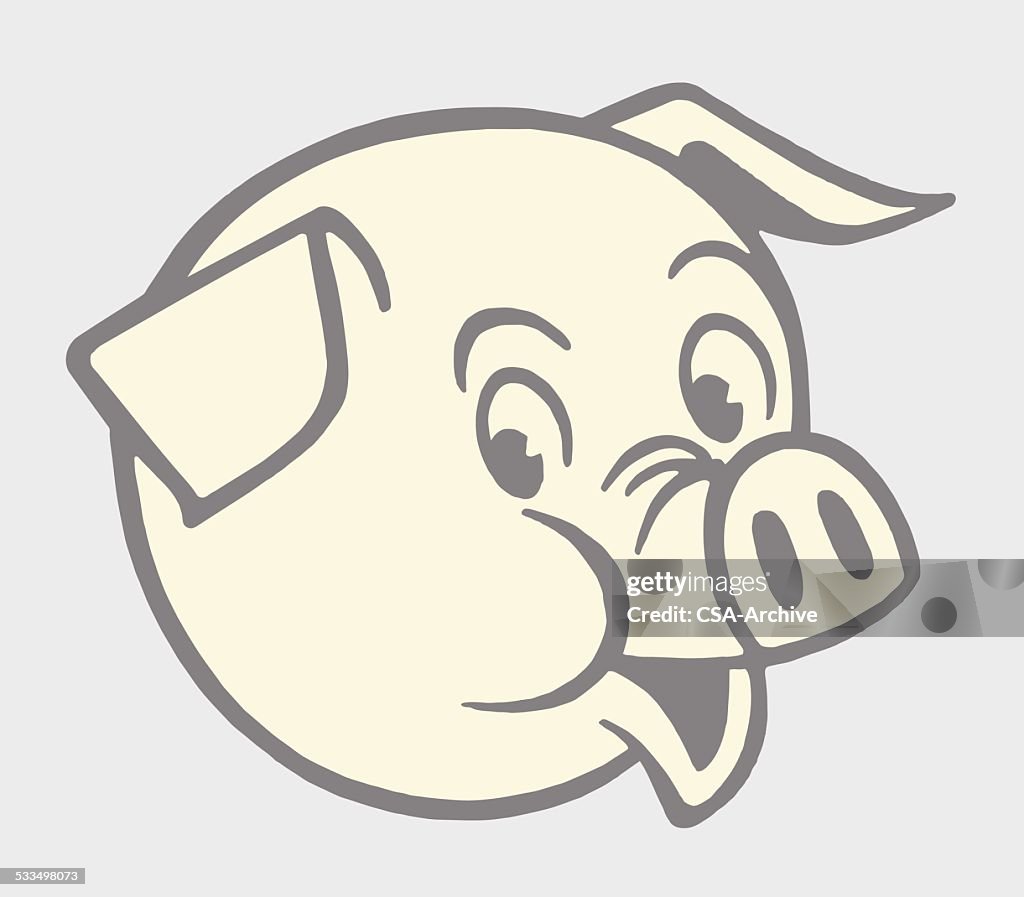 Pig Head Rabbit Pig Head Line Drawing
