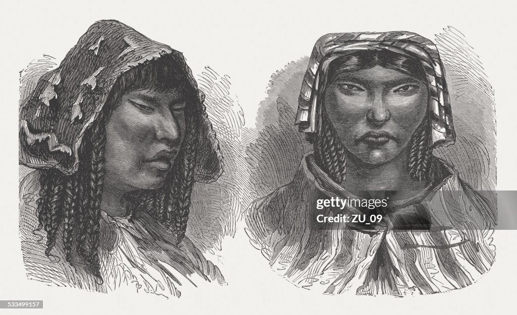 Gaucho women, Native people from South America, published in 1872