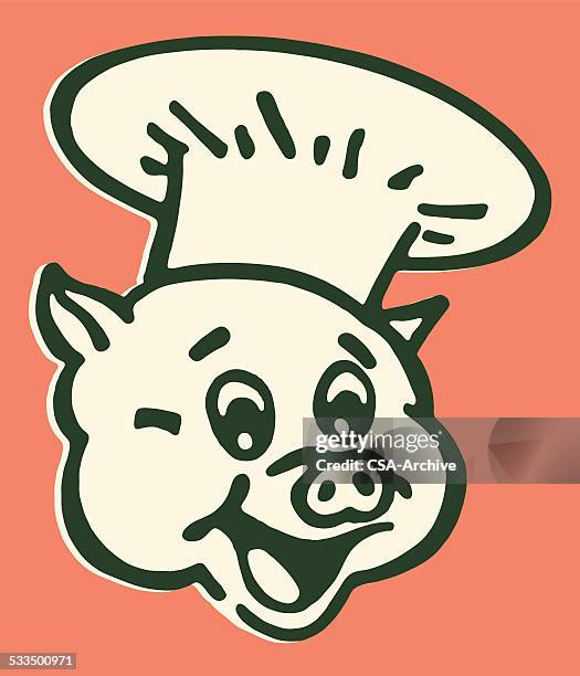 pig chef - pork stock illustrations