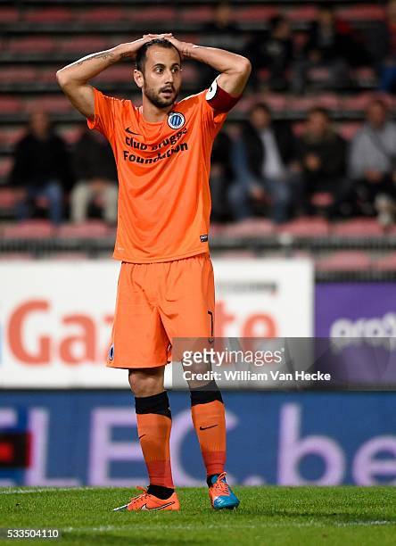 Victor Vazquez of Club Brugge looks dejected pictured during the Jupiler Pro league match between RCS Charleroi and Club Brugge K.V on 02 november...
