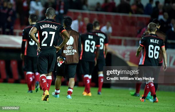 Darwin Andrade of Standard Liege - Milec Martin of Standard Liege during the UEFA Europa League match group G between Sevilla FC and Standard Liege...