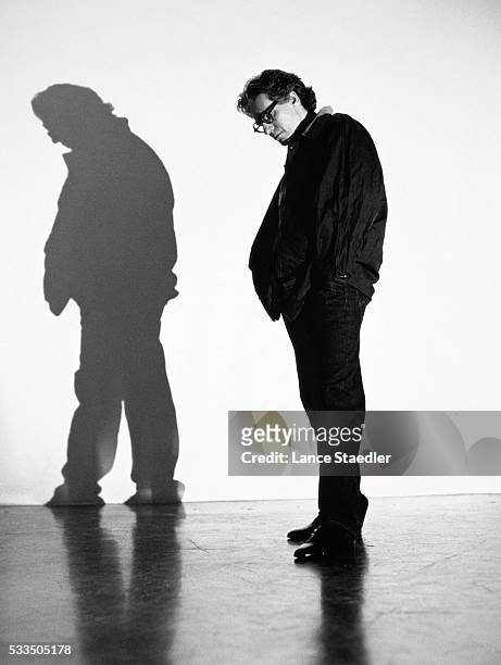 Motion Picture Director David Cronenberg Standing Beside His Shadow