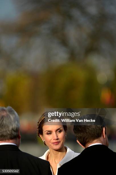 - Le Roi Philippe et la Reine Mathilde accueillent le Roi Felipe et la Reine Letitia d'Espagne au Palais de Bruxelles à l'occasion de leur visite...