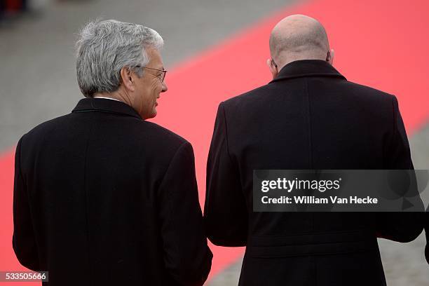 - Le Roi Philippe et la Reine Mathilde accueillent le Roi Felipe et la Reine Letitia d'Espagne au Palais de Bruxelles à l'occasion de leur visite...