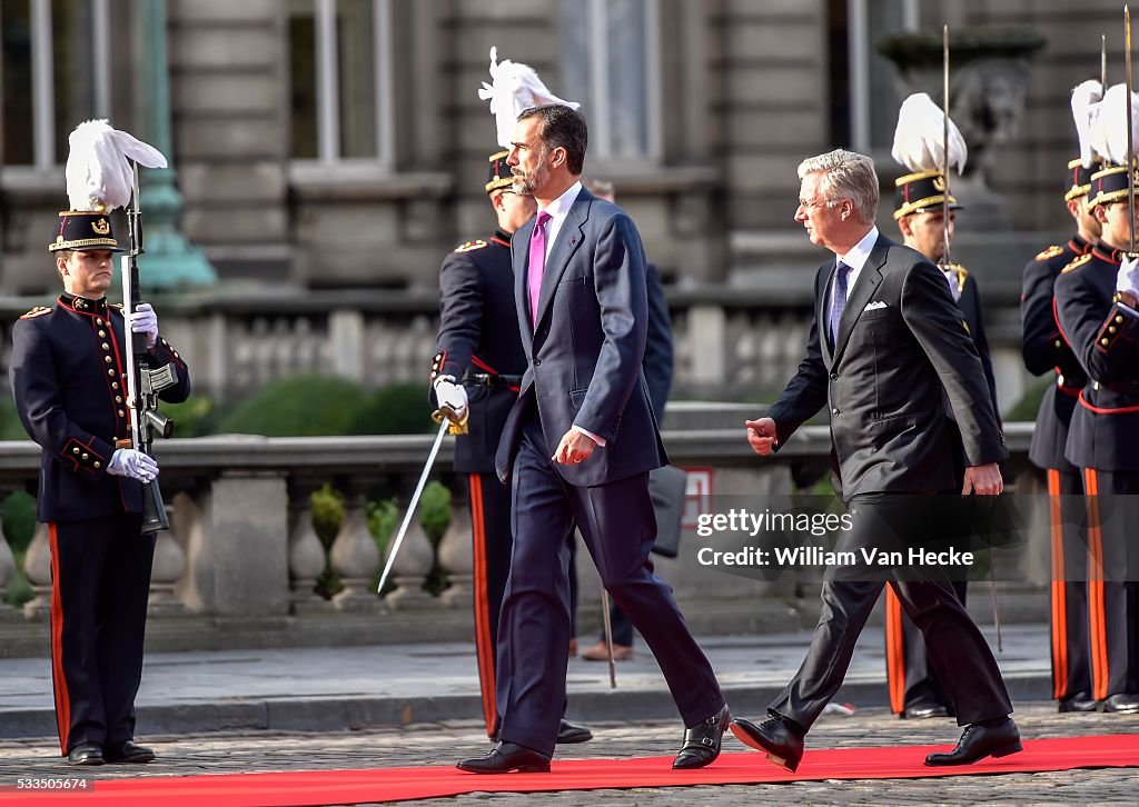 Arrival King Felipe of Spain and Queen Letizia at Royal Palace