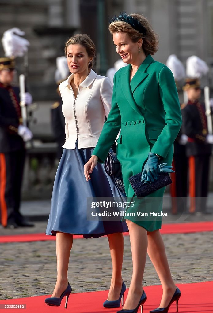 Arrival King Felipe of Spain and Queen Letizia at Royal Palace