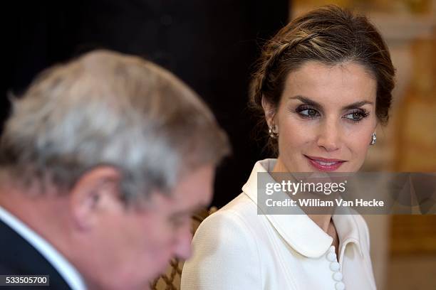 - Le Roi Philippe et la Reine Mathilde reçoivent à déjeuner au Palais de Bruxelles le Roi Felipe et la Reine Letitia d'Espagne à l'occasion de leur...