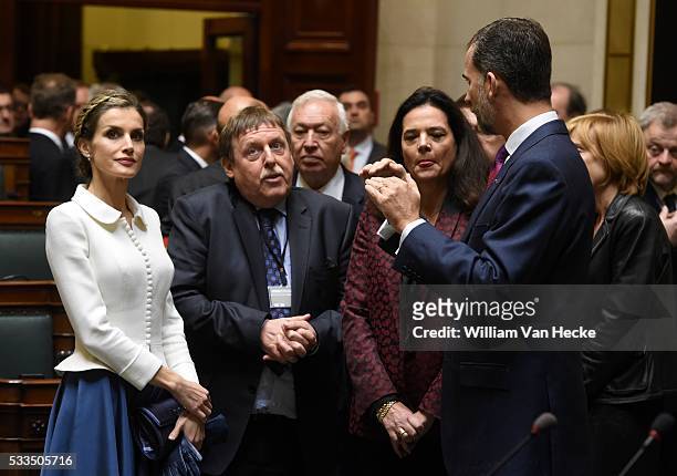 - Le Roi Felipe et la Reine Letitia d'Espagne visitent le Parlement fédéral à l'occasion de leur visite officielle en Belgique - Officieel bezoek aan...