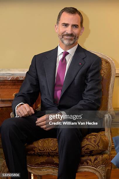 - Le Roi Felipe et la Reine Letitia d'Espagne rencontrent le Premier Ministre Charles Michel au Palais d'Egmont à l'occasion de leur visite...