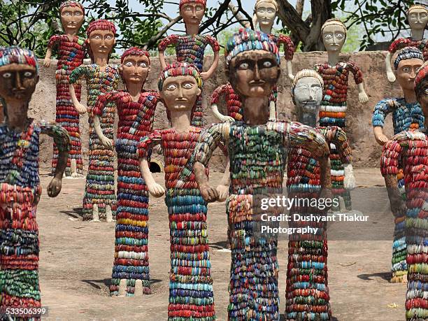 sculptures made of waste bangles - chandigarh stock pictures, royalty-free photos & images