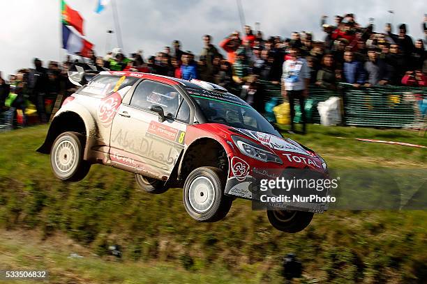 And GABIN MOREAU in CITROEN DS3 WRC of team ABU DHABI TOTAL WORLD RALLY TEAM in action during the SS17 Fafe of the WRC Vodafone Rally Portugal 2016...