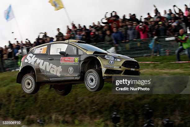 And ILKA MINOR in FORD FIESTA RS WRC of team HENNING SOLBERG in action during the SS17 Fafe of the WRC Vodafone Rally Portugal 2016 in Matosinhos -...