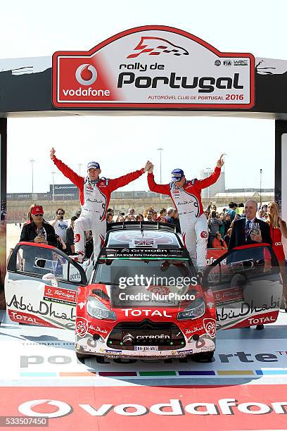 And PAUL NAGLE in CITROEN DS3 WRC of team ABU DHABI TOTAL WORLD RALLY TEAM rally winners during the ceremony podium of the WRC Vodafone Rally...