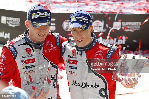 And PAUL NAGLE in CITROEN DS3 WRC of team ABU DHABI TOTAL WORLD RALLY TEAM rally winners during the ceremony podium of the WRC Vodafone Rally...
