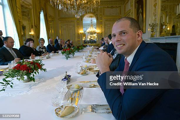 - Le Roi Philippe et la Reine Mathilde reçoivent les membres du Gouvernement fédéral Michel Ier à déjeuner au Palais de Bruxelles - De Koning en de...