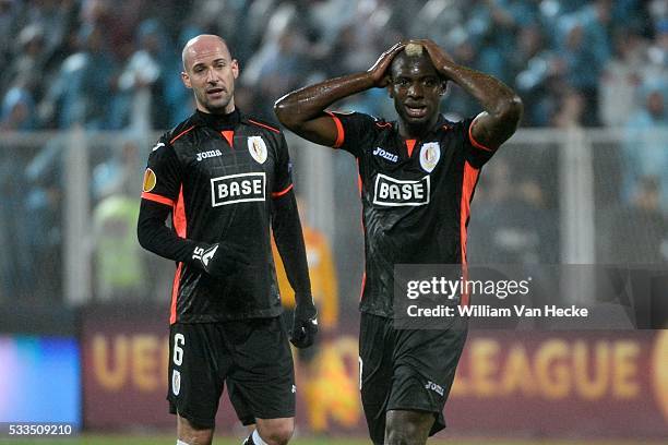 Paul-Jose Mpoku of Standard and Laurent Ciman of Standard pictured during the UEFA Europa league match Group G day 5 between HNK Rijeka and Standard...