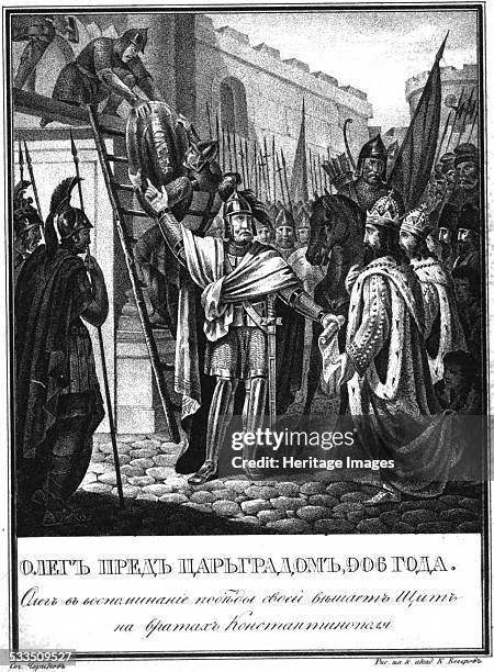 Prince Oleg before the Gates of Constantinople. 906 , 1836. Found in the collection of Russian State Library, Moscow.