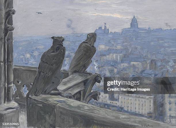 Paris as seen from the towers of Notre Dame, c. 1900. Found in the collection of Staatsgalerie Stuttgart.