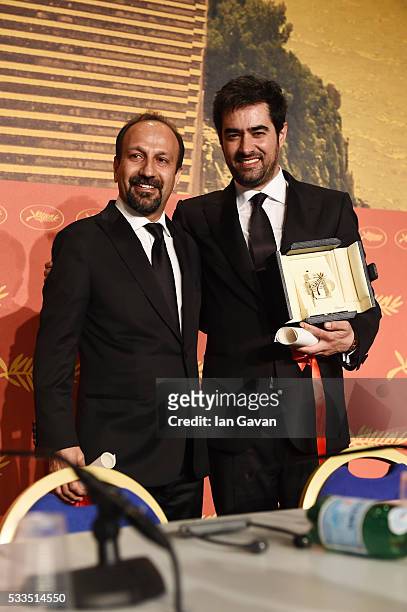 Iranian actor Shahab Hosseini , winner of the award for Best Actor for the movie 'The Salesman' and Iranian director Asghar Farhadi, winner of the...