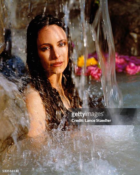 Madeleine Stowe in a Waterfall