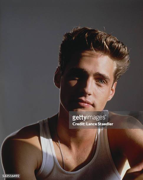 Actor Jason Priestley is photographed for Us Magazine in 1992 in Los Angeles, California.