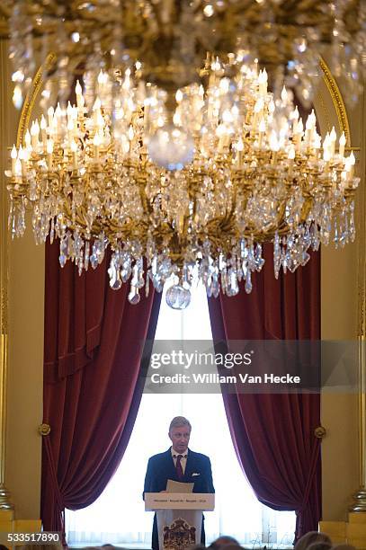 - Le Roi Philippe et la Reine Mathilde reçoivent les principales autorités du pays au Palais Royal de Bruxelles à l'occasion du Nouvel An - Koning...