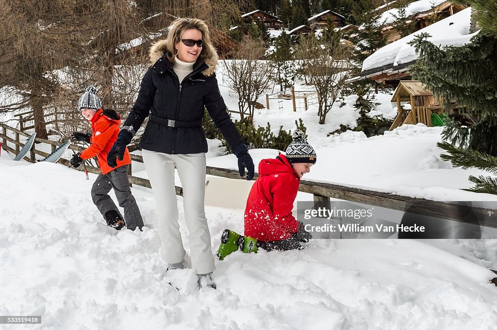 Winter holiday of the Belgian royal family in Verbier