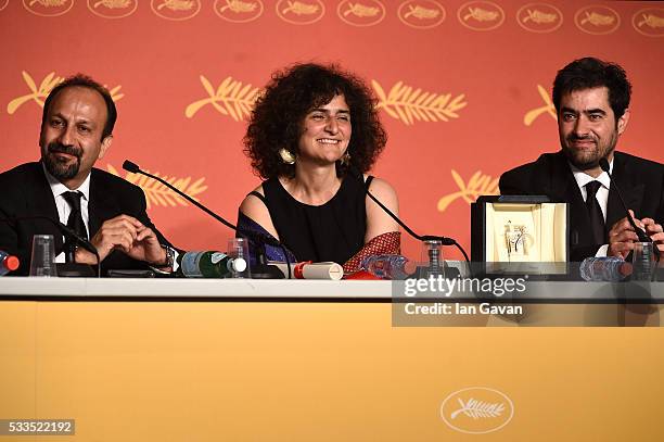 Scriptwriter Asghar Farhadi , winner of the award for Best Script for the movie « The Salesman  and Actor Shahab Hosseini, winner of the award for...