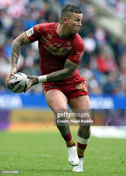 Todd Carney of Wakefield Wildcats during the First Utility Super League match between Wakefield Wildcats and Catalans Dragons at St James' Park on...