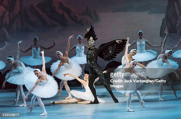 Russian dancers Viktoria Tereshkina and Andrei Yermakov perform in the Mariinsky Ballet production of Peter Ilyich Tchaikovsky's 'Swan Lake' with...