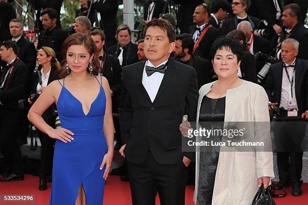 Andi Eigenmann, Brillante Mendoza and Jaclyn Jose attend the Award Ceremony at the annual 69th Cannes Film Festival at Palais des Festivals on May...